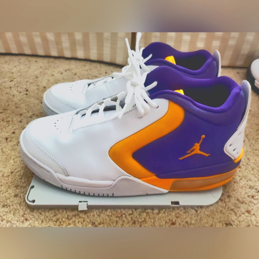 Jordan Big Fund Lakers White Purple and yellow